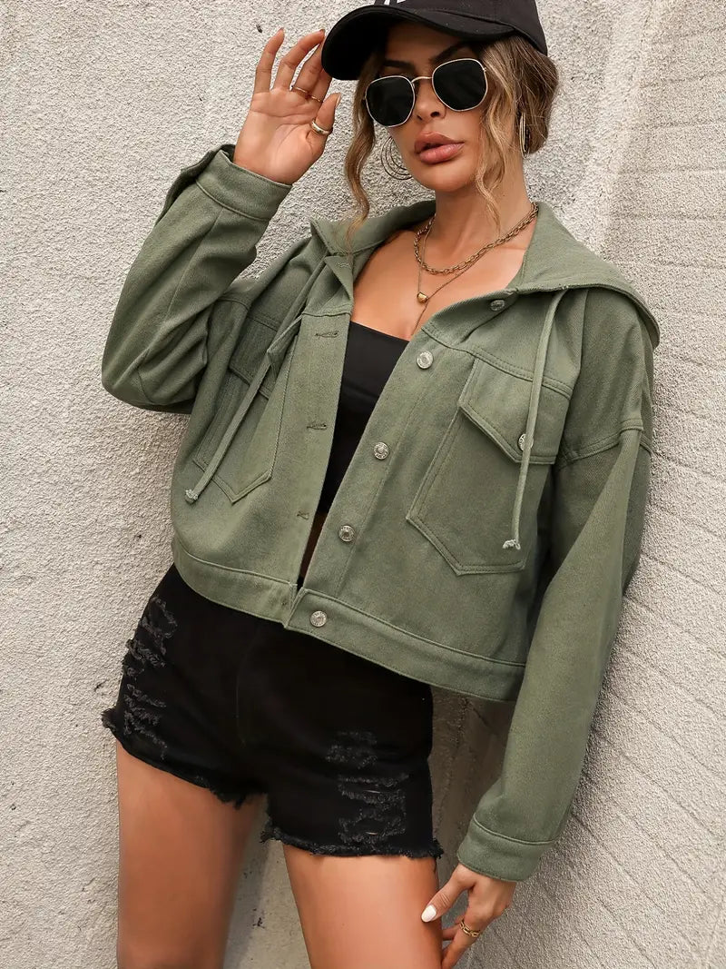 UrbanChic DenimBreeze - Denim jack met capuchon