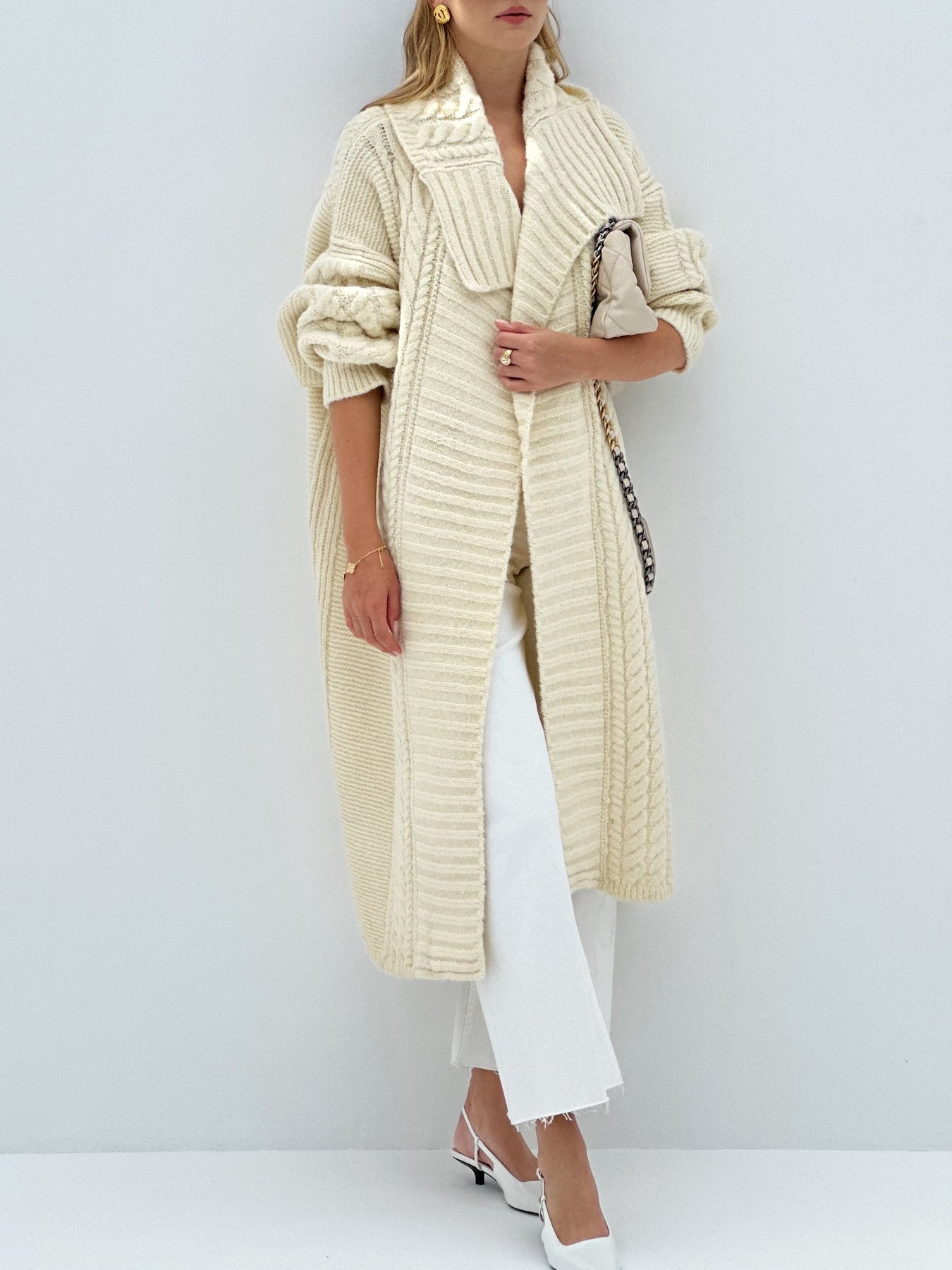 Nice And Clear kabel gebreide jas