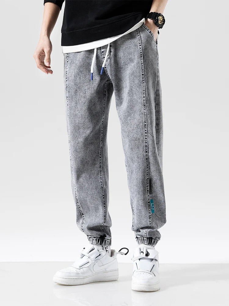 Losse denim joggers voor mannen