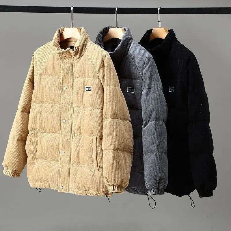 Puffy corduroy parka voor heren