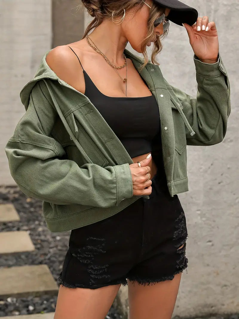 UrbanChic DenimBreeze - Denim jack met capuchon
