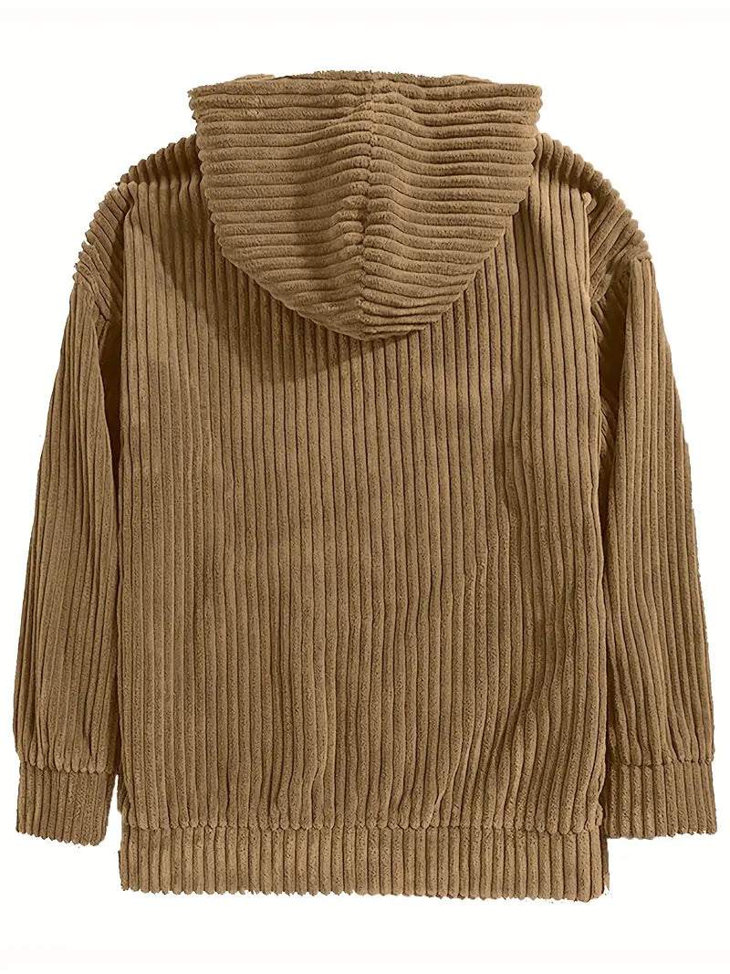 RetroRidge HoodBlend - Trui met capuchon en corduroy stijl voor heren