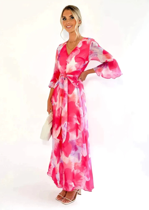 Elegante kleurrijke jurk voor vrouwen