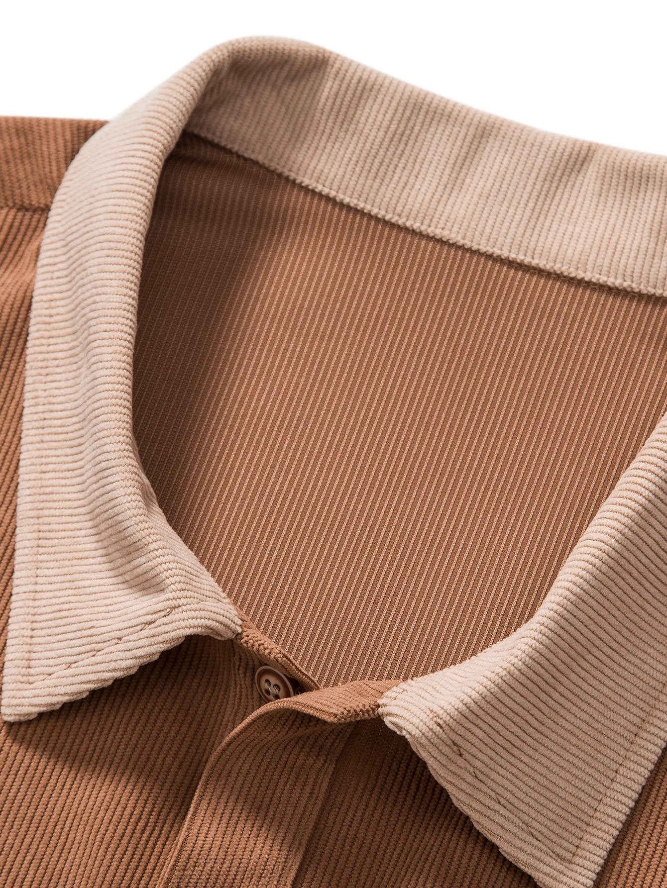 Kleurblok Corduroy Poloshirt