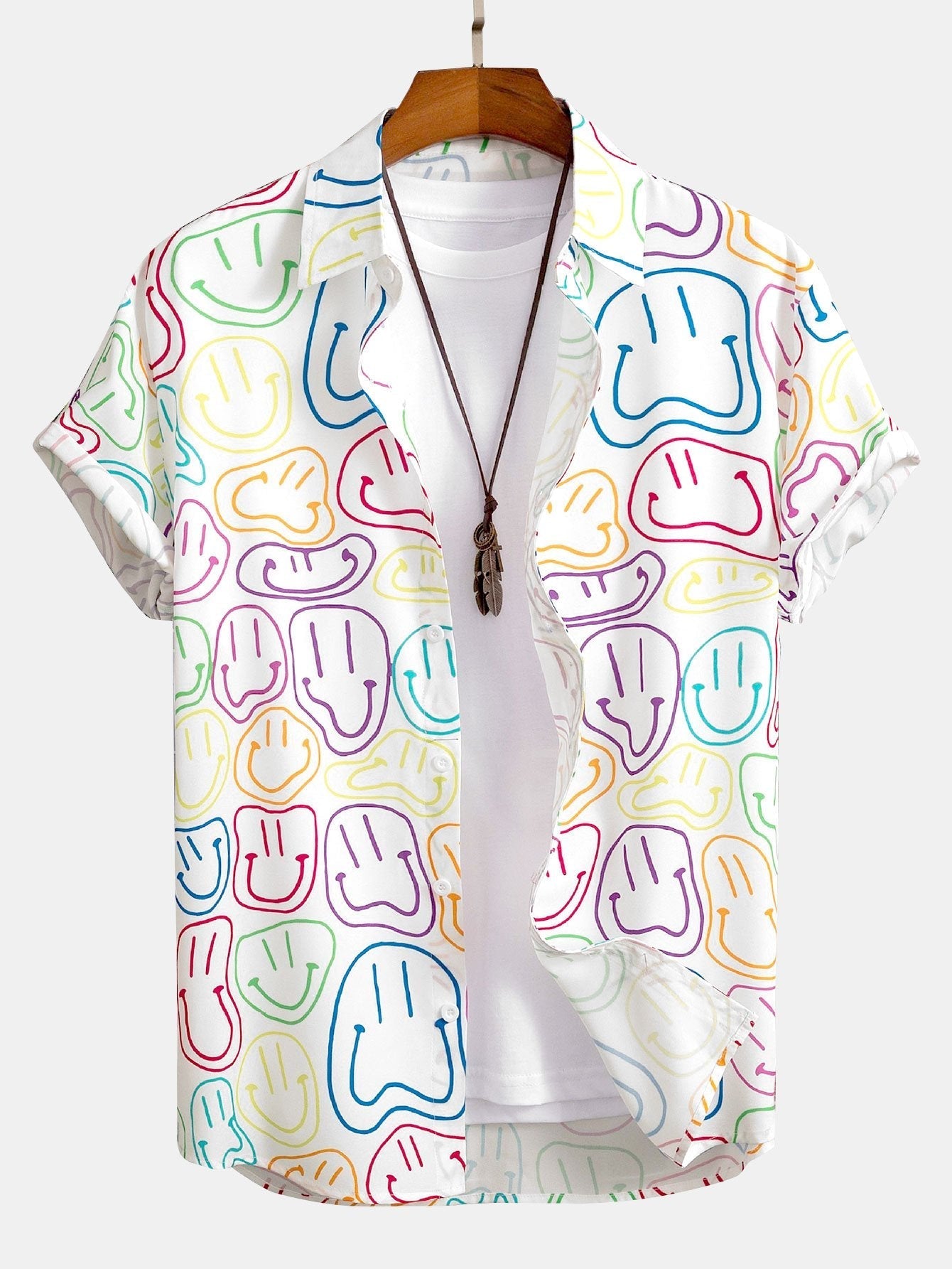 Kleurrijk Smiley Print Button Up Shirt