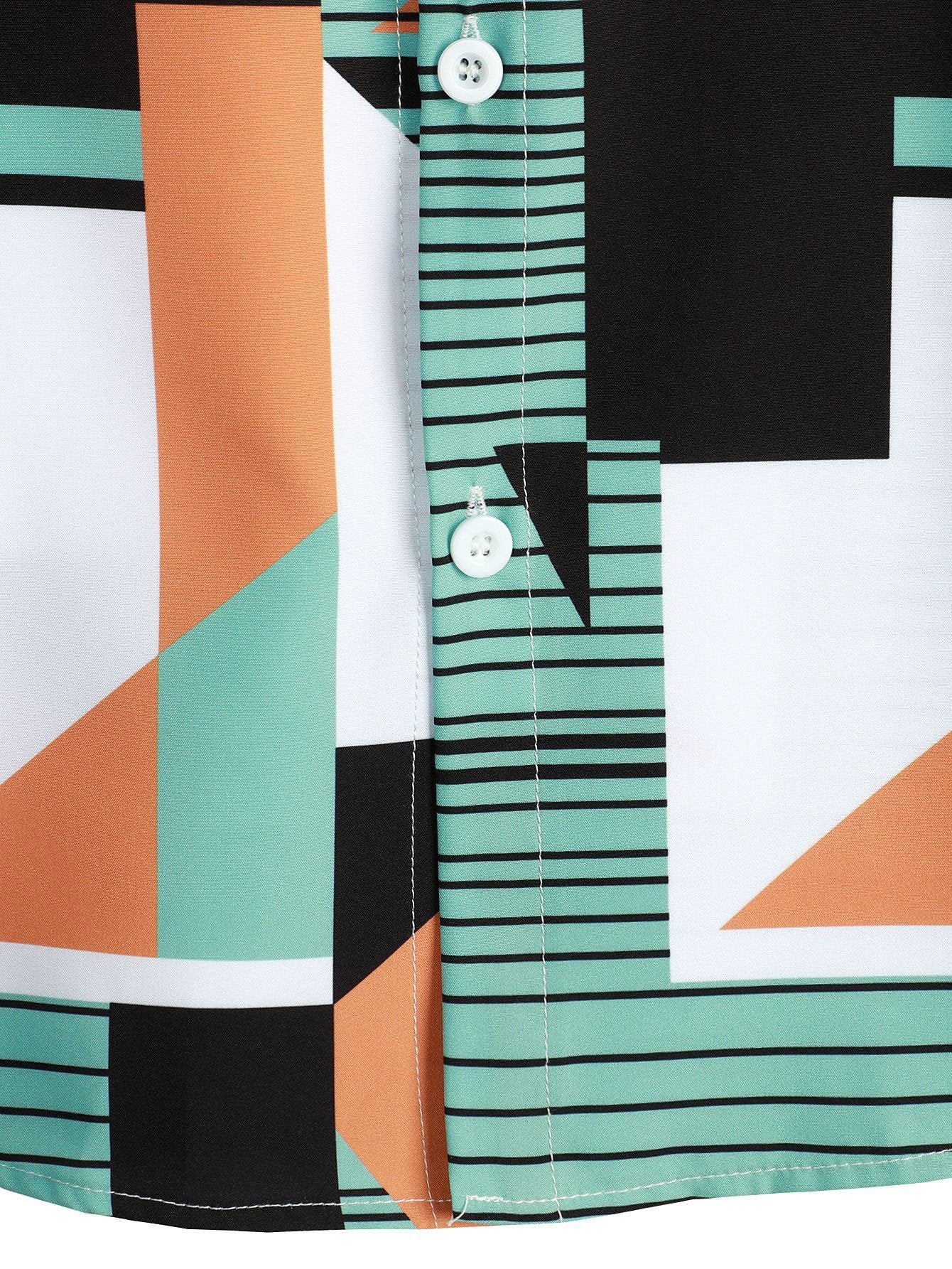 Shirt met geometrische streepprint