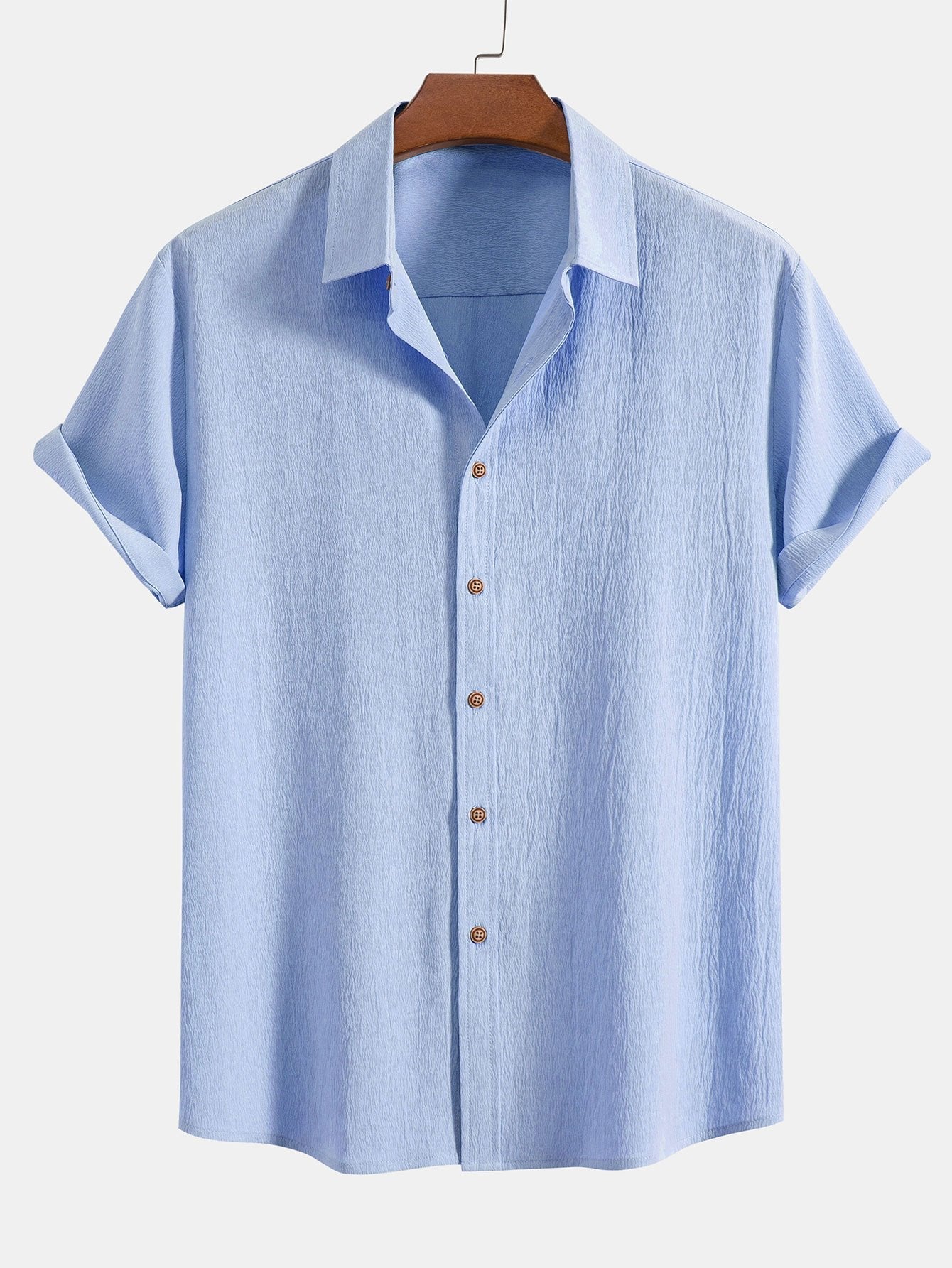 Gerimpeld shirt & korte broek met structuur