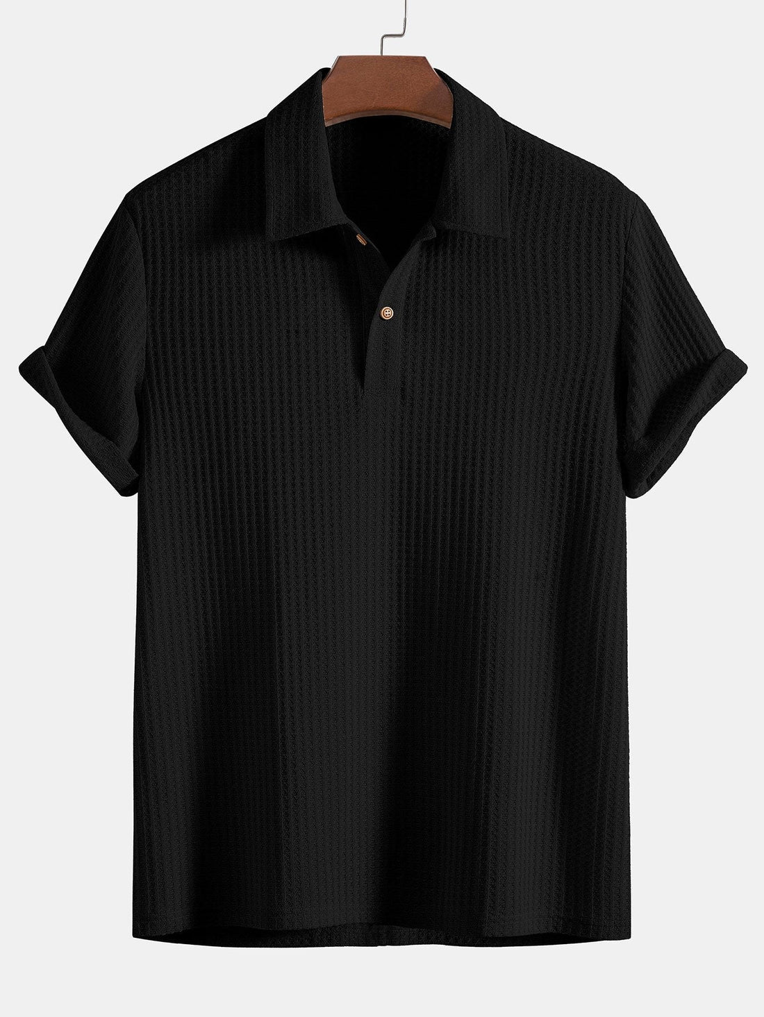 Poloshirt met wafelbreiwerk