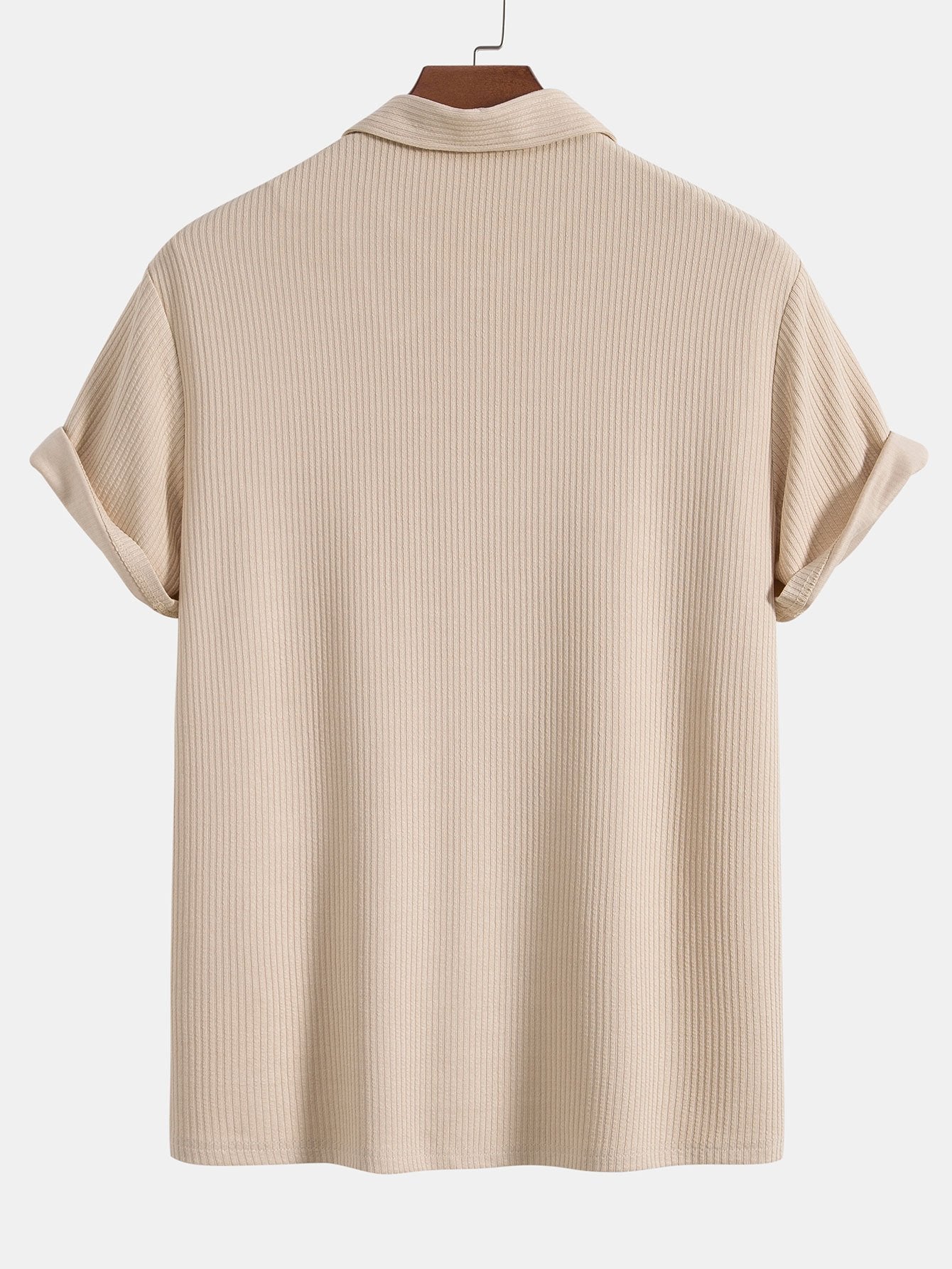 Gebreide geribde Zip Polo & Korte Broek