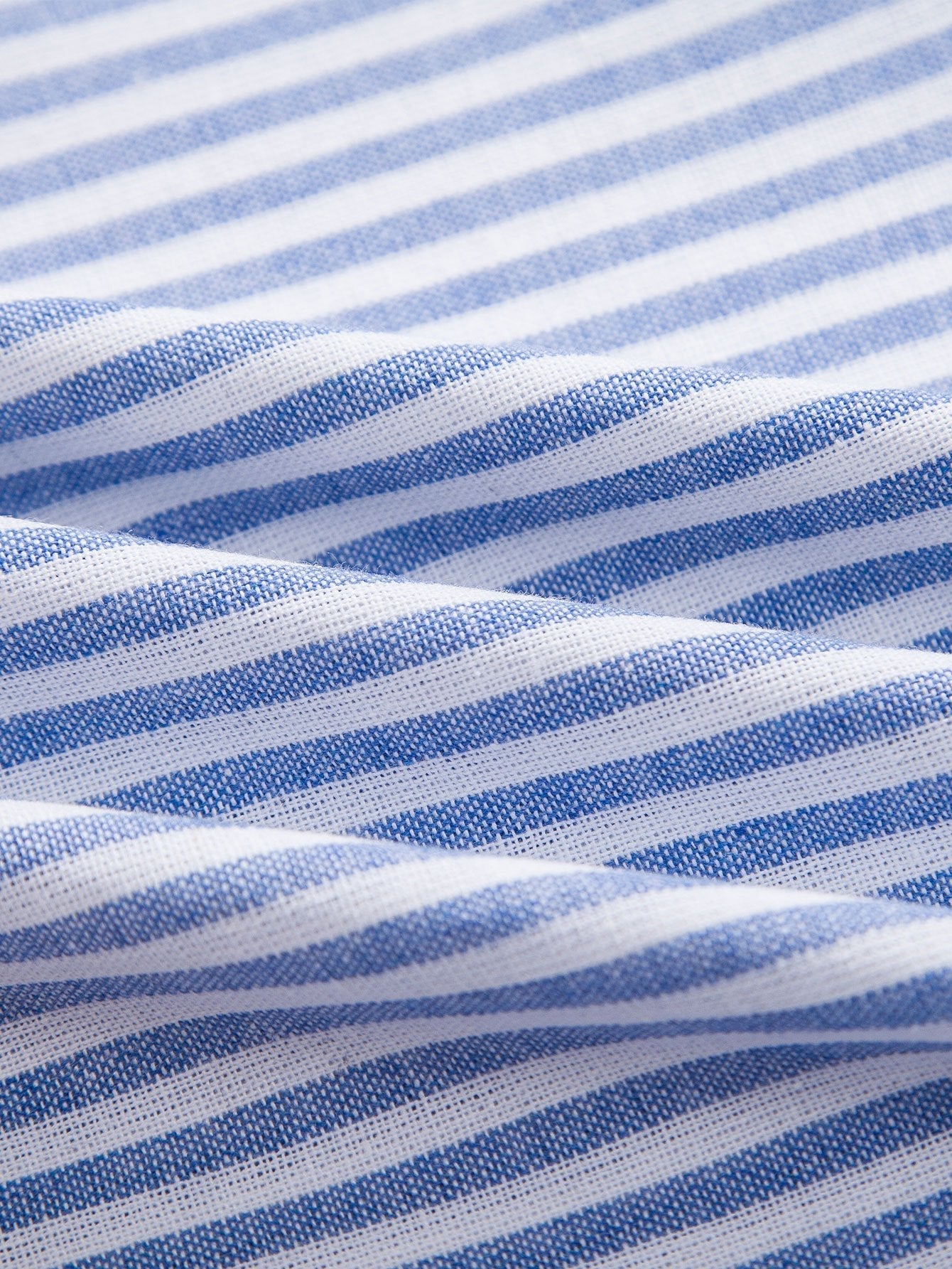 Gestreept overhemd met korte mouwen in katoenmix