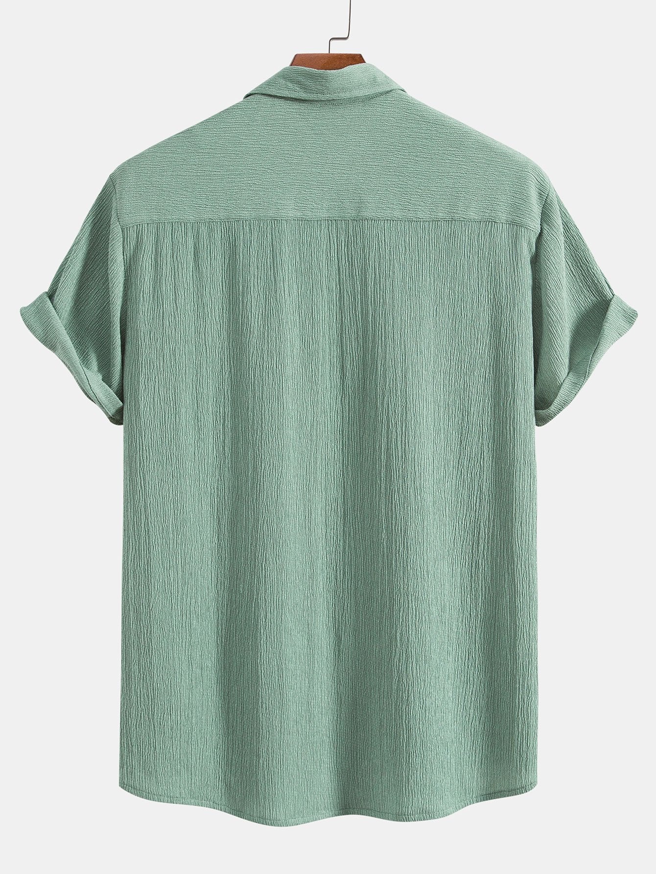 Gerimpeld gestructureerd overhemd met knoopsluiting