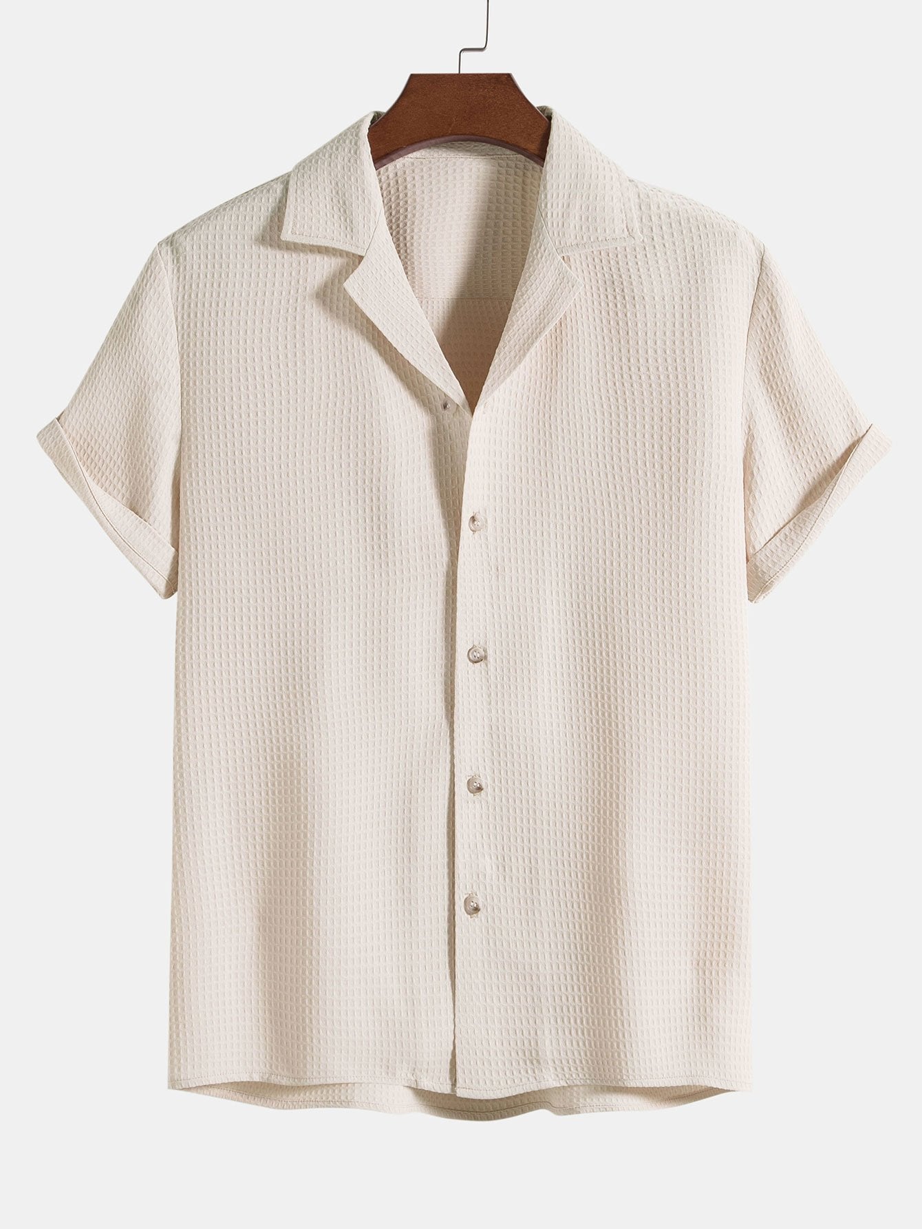 Wafel Revere kraag shirt & shorts