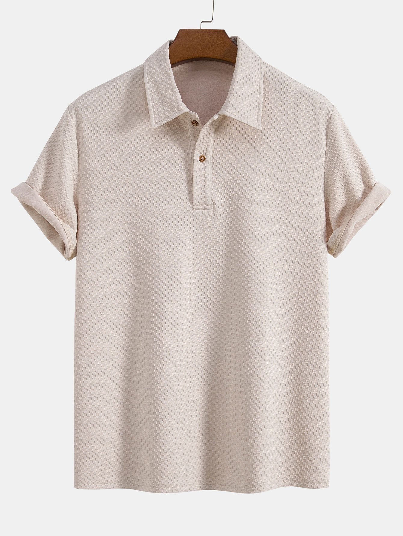 Gebreid geruit poloshirt met jacquard