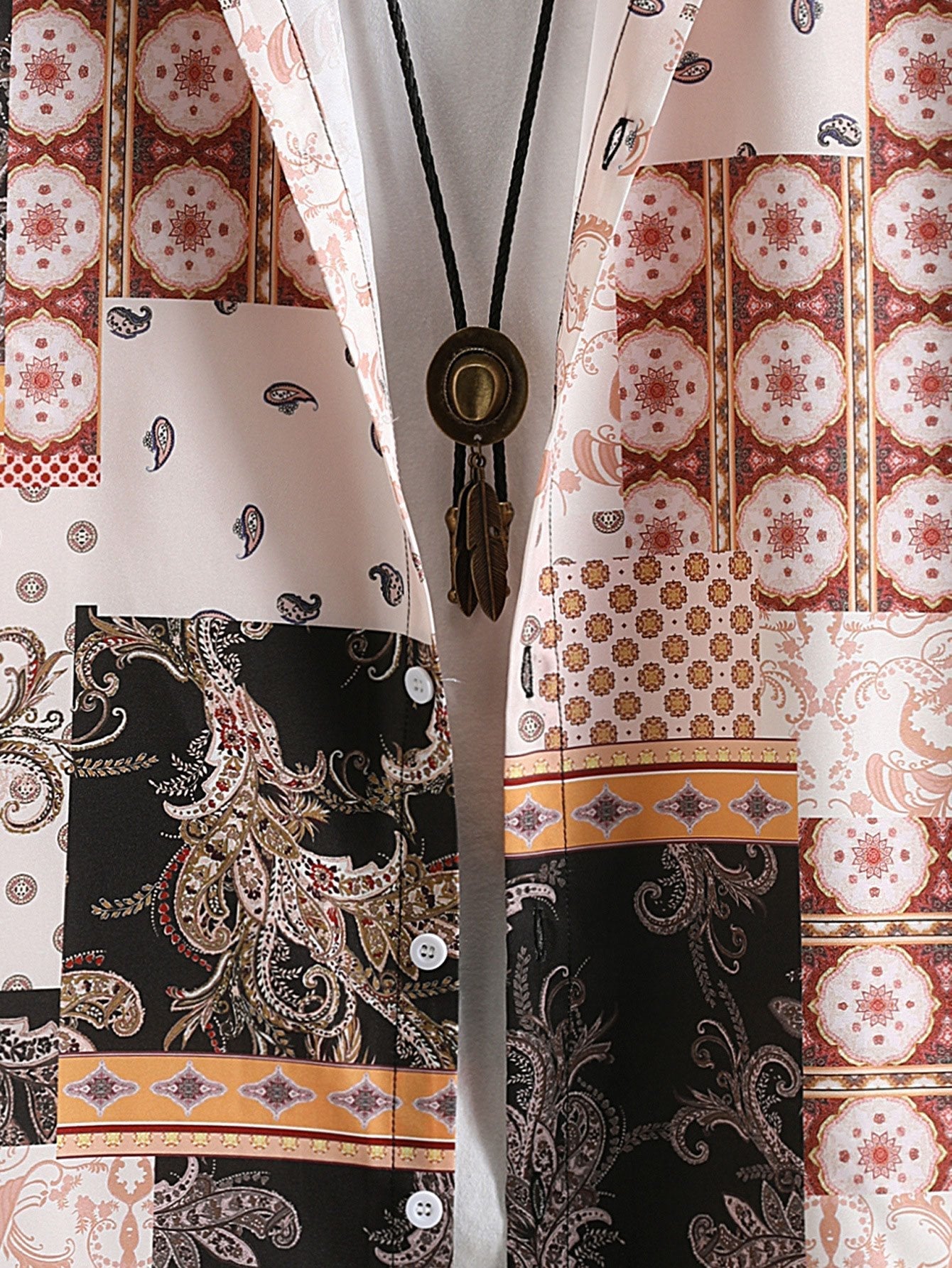 Paisley barok sjaal print Button Up overhemd