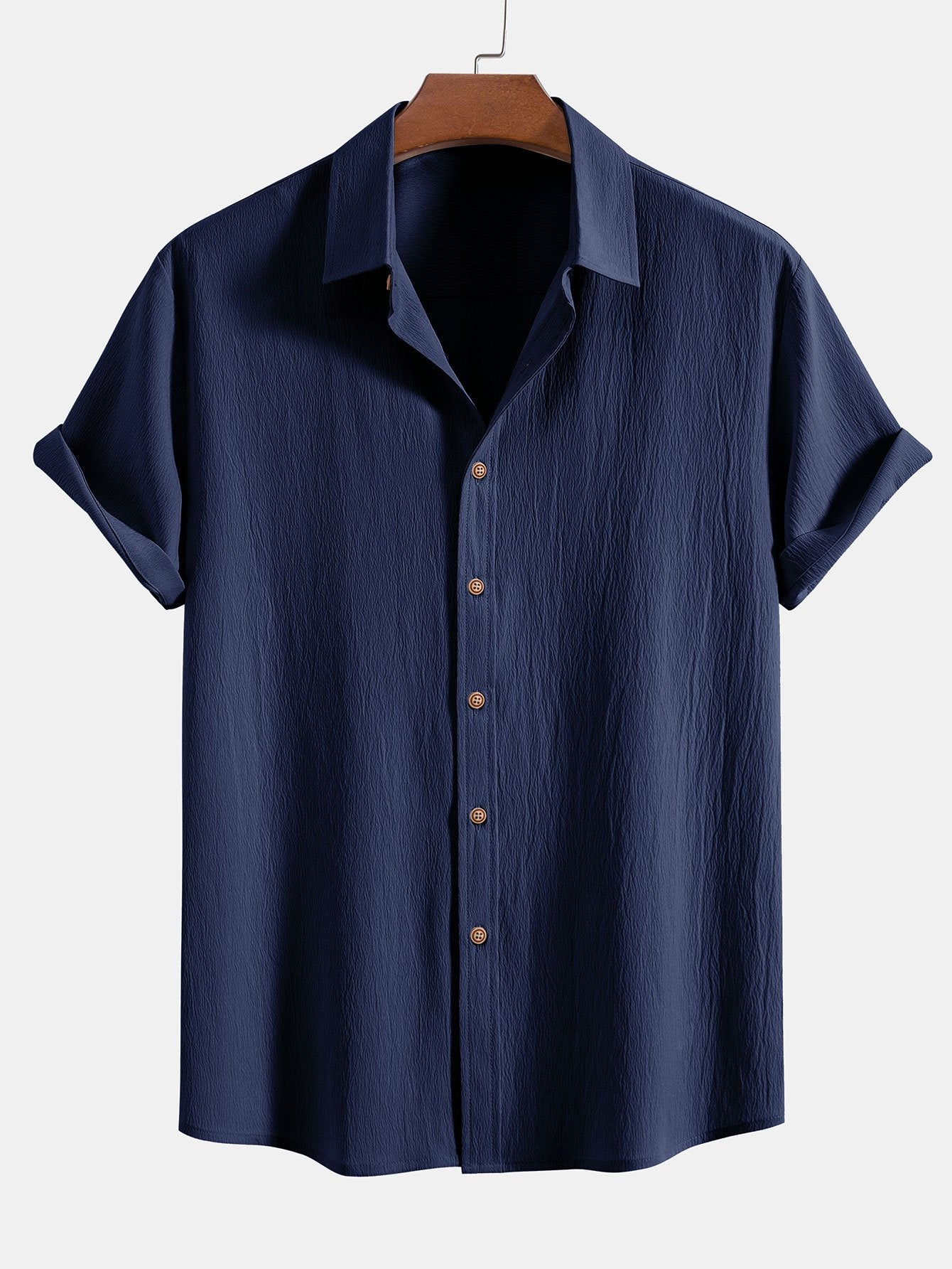 Gerimpeld shirt & korte broek met structuur