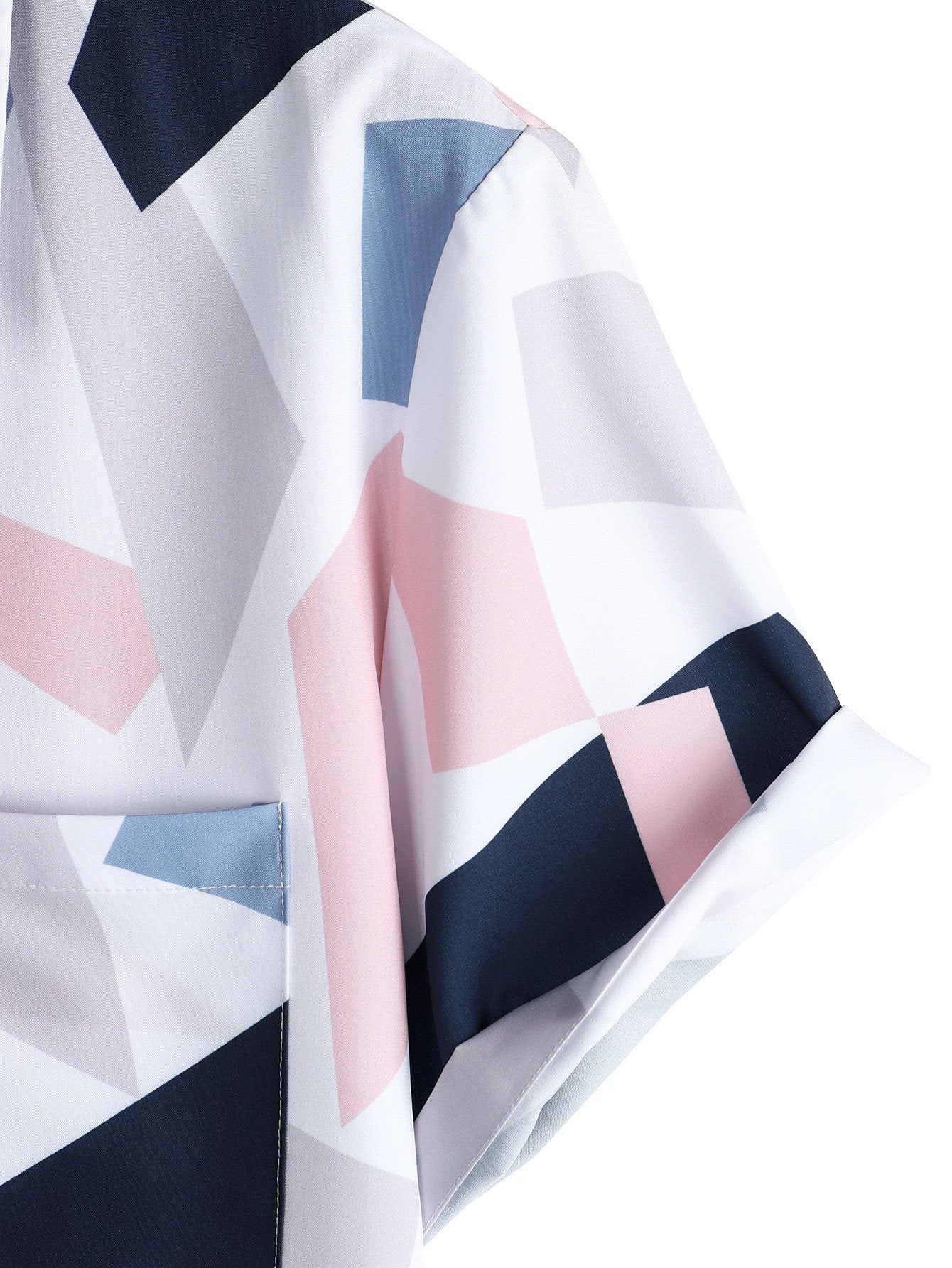 Geometrisch overhemd met knoopsluiting en zak