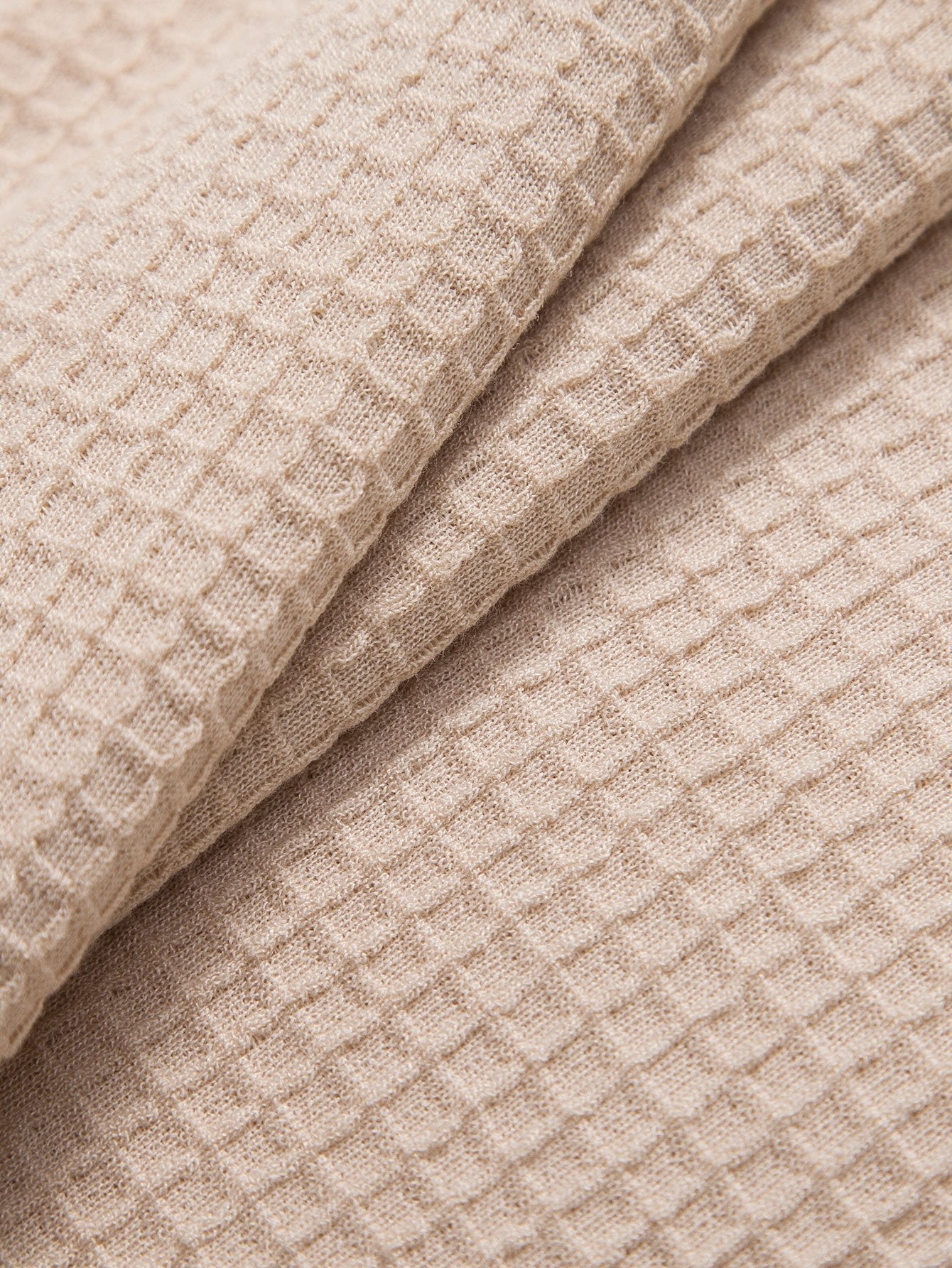 Gebreid Wafel V Hals Poloshirt