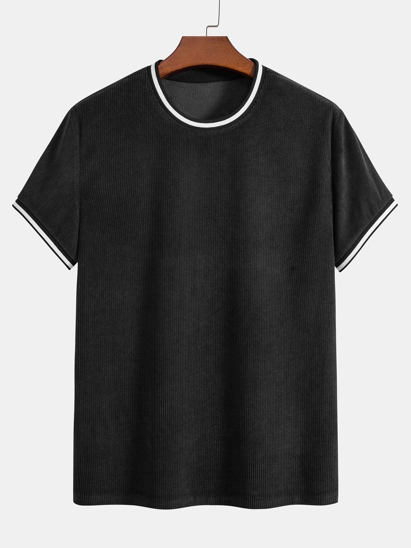 Korte mouwen Stretch Corduroy Ringer T-shirt & Corduroy Korte broek