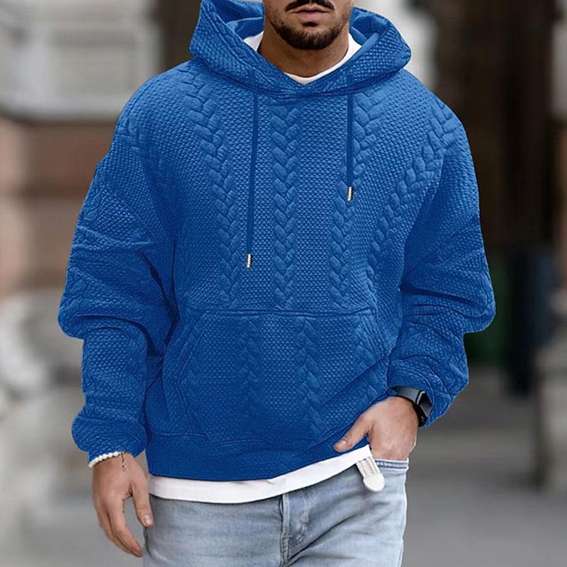 Ontspannen herenhoodie met lange mouwen en kangoeroezak