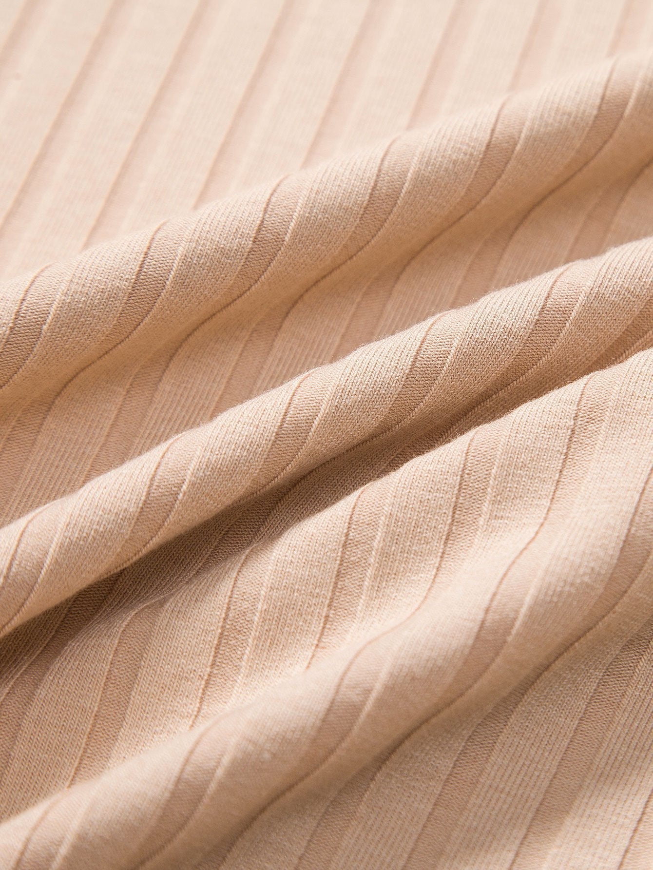 Gebreid geribd V-hals poloshirt