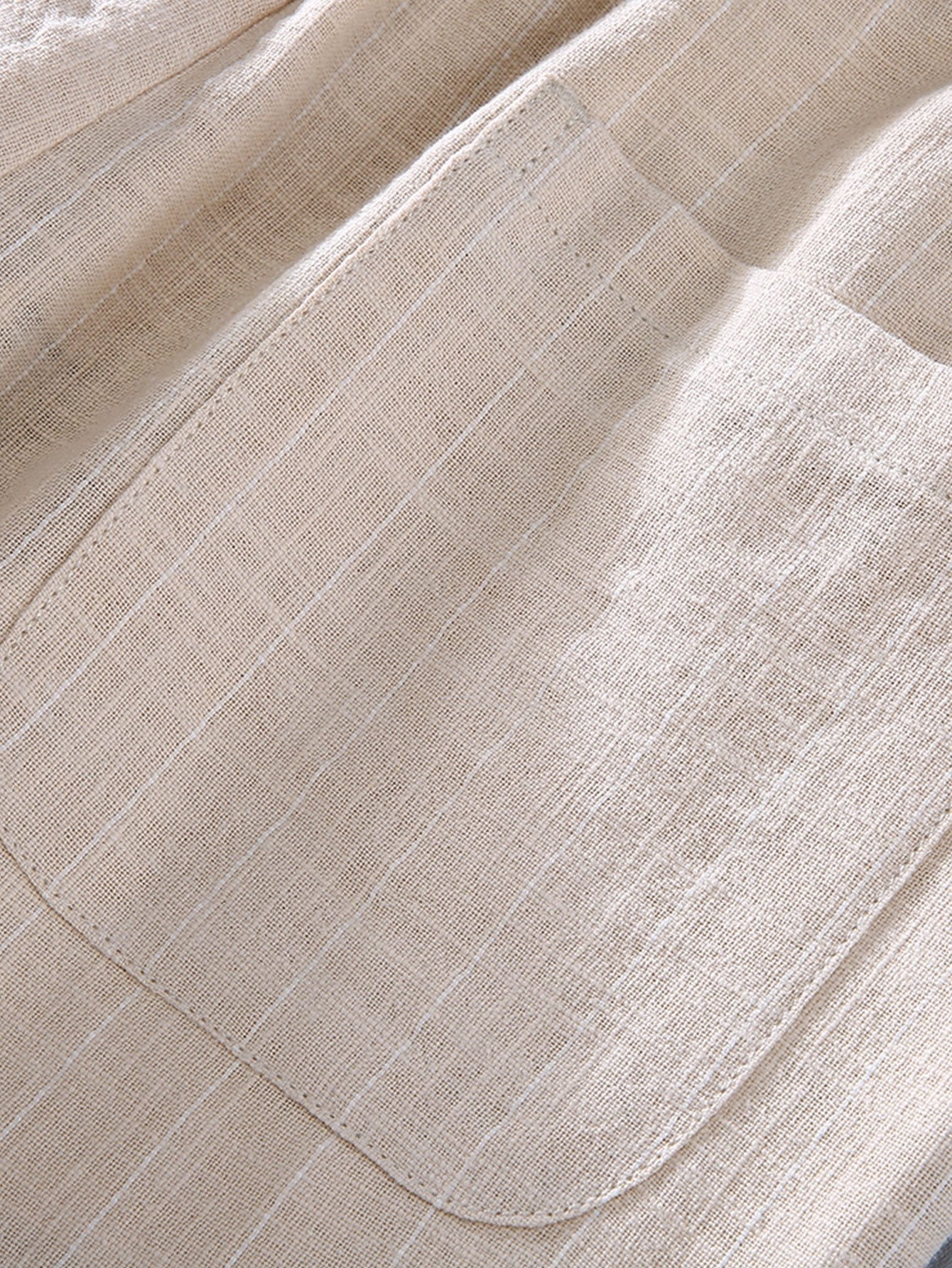 Gestreepte linnen katoenmix broek