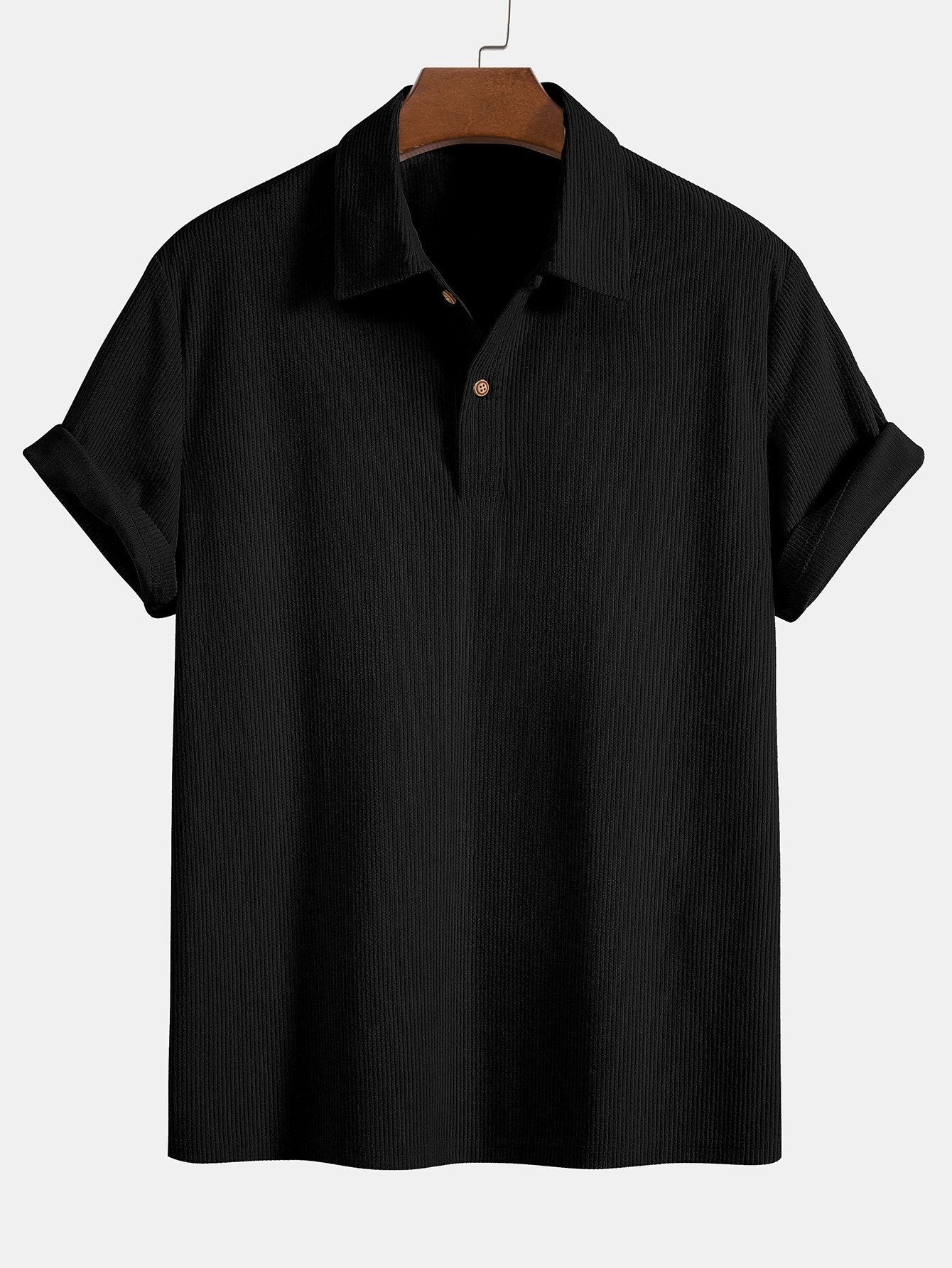 Corduroy poloshirt met korte mouwen
