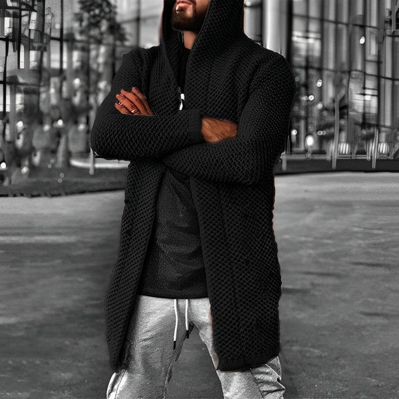 HERENVEST MET CAPUCHON, RELAXED HALFLANG