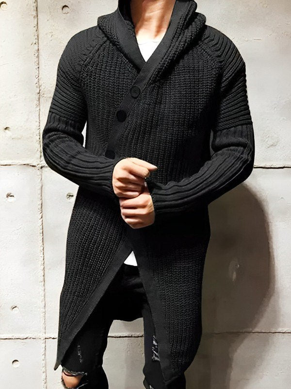 Casual vest met capuchon in lang gebreid - MICHAEL