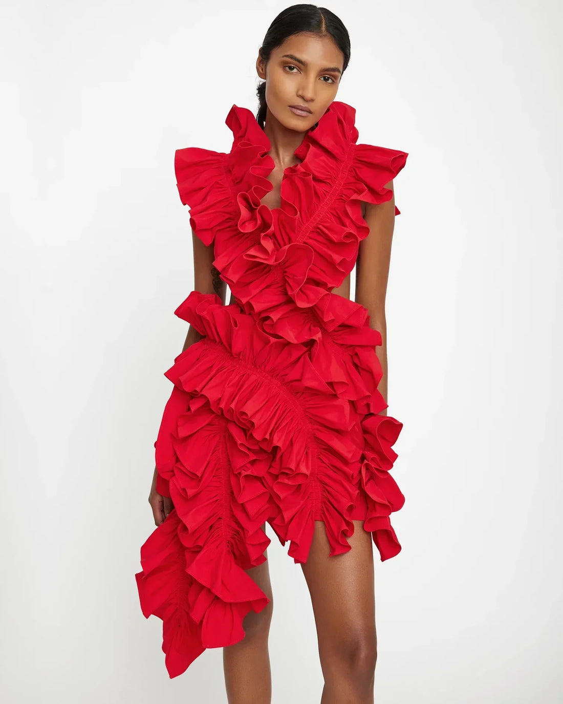 Geplooide jurk zonder rug