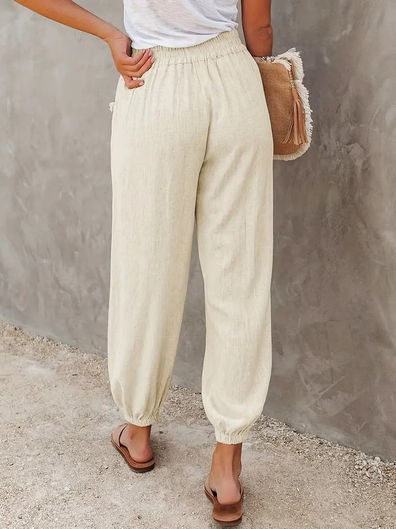 Lange broek met hoge taille