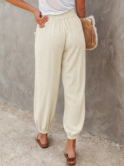 Lange broek met hoge taille