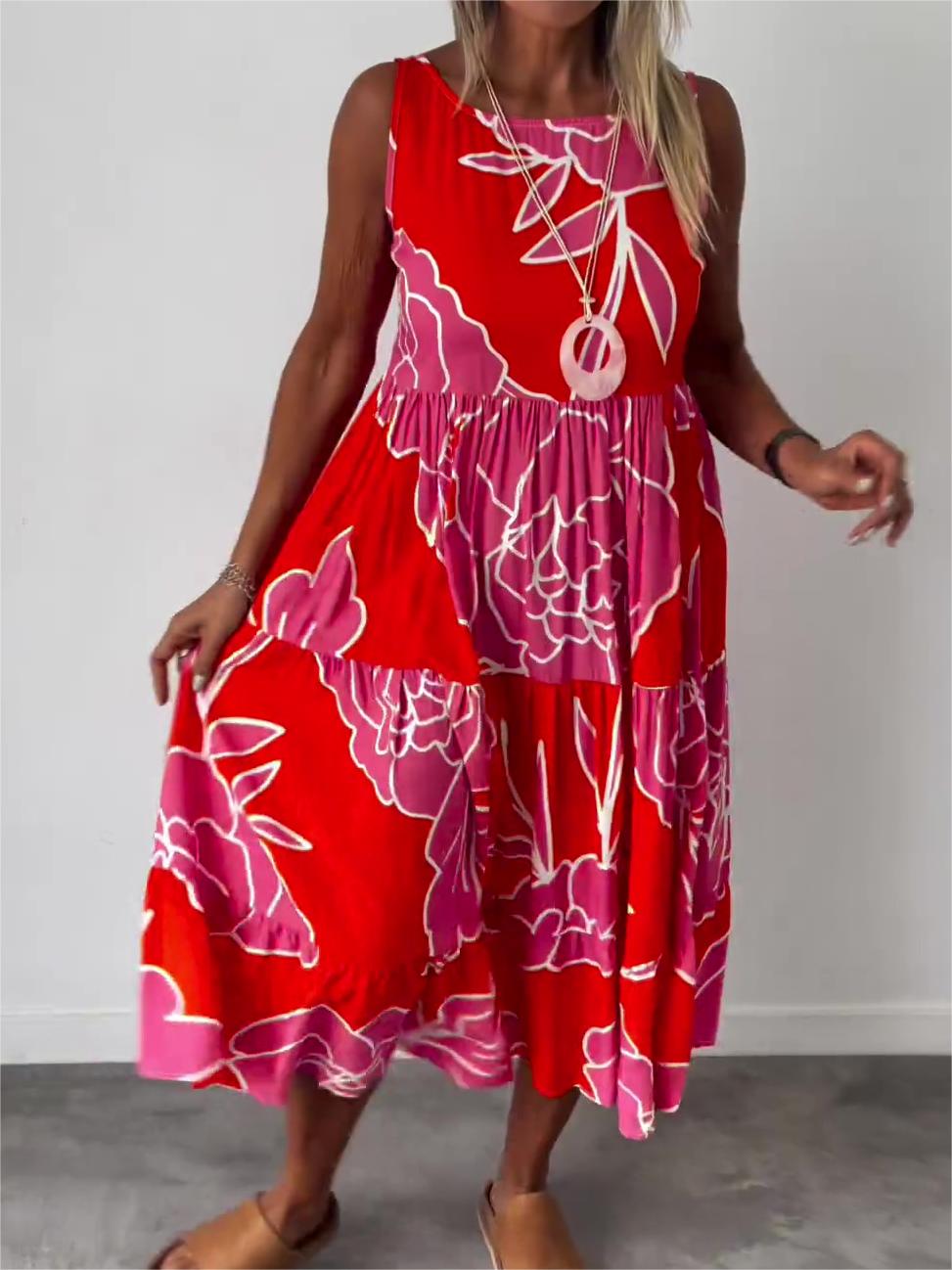 Eveline | Stijlvolle Jurk met Bloemenprint