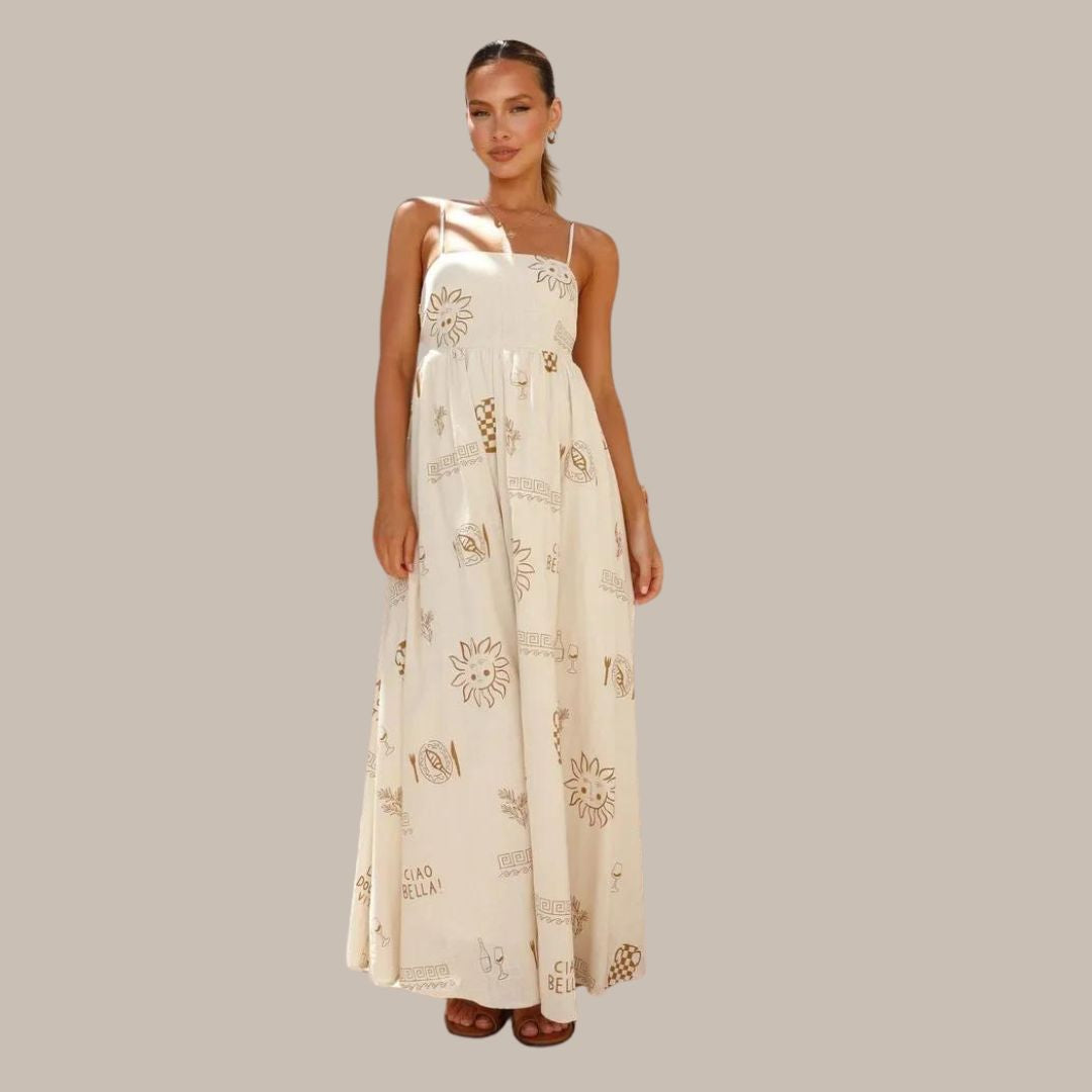 Zomerse maxi-jurk met delicate prints