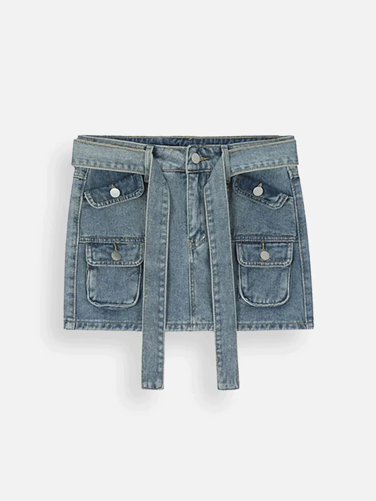 Veelzijdige denim rok met meerdere zakken