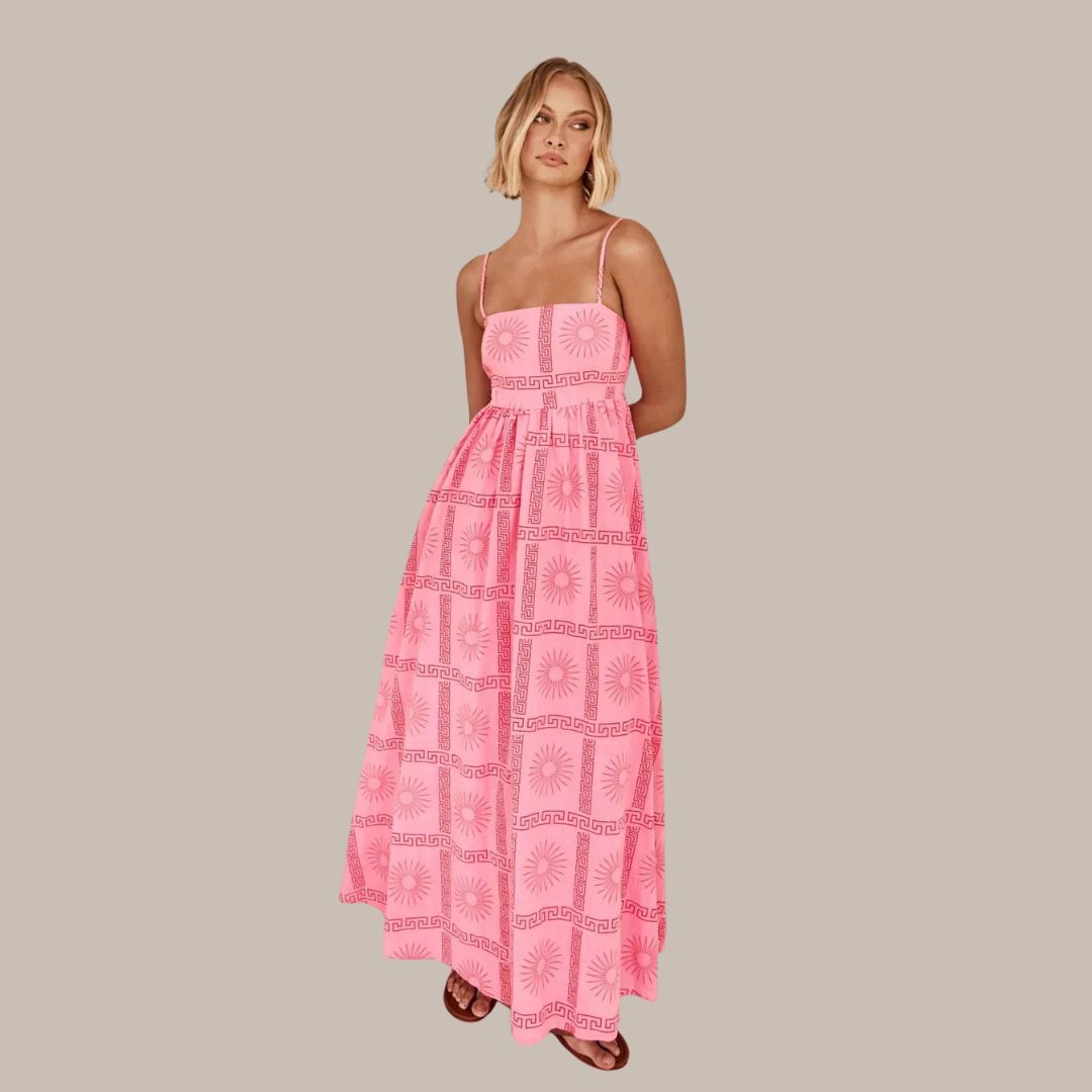 Zomerse maxi-jurk met delicate prints