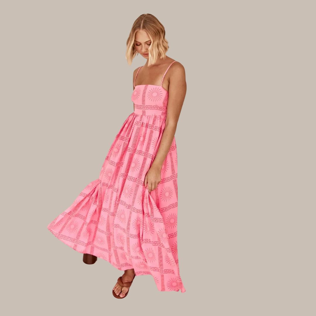 Zomerse maxi-jurk met delicate prints