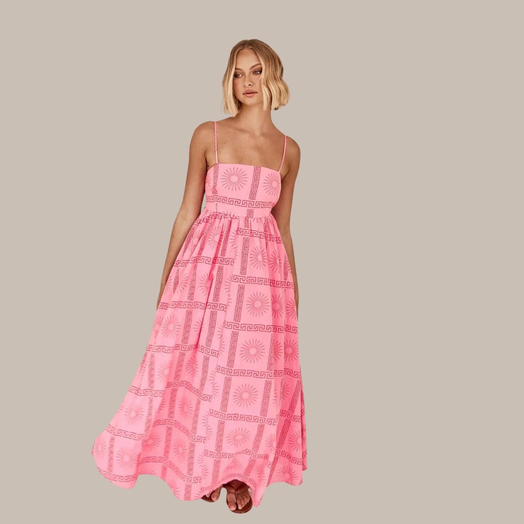 Zomerse maxi-jurk met delicate prints