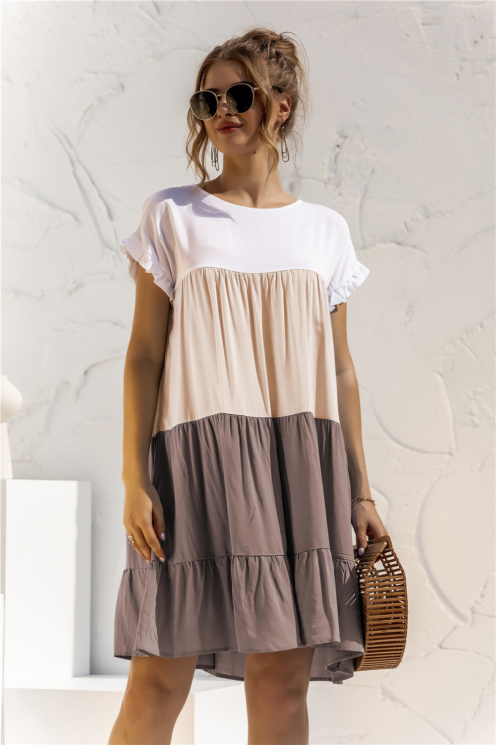 Los, Losse jurk met kleurblokpatroon