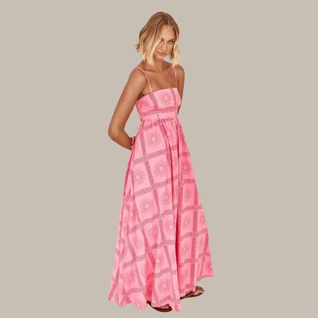 Zomerse maxi-jurk met delicate prints