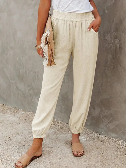 Lange broek met hoge taille