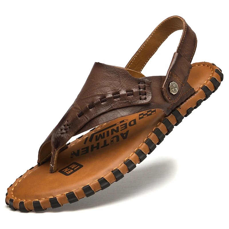 Slipvaste lederen herensandalen voor de zomer