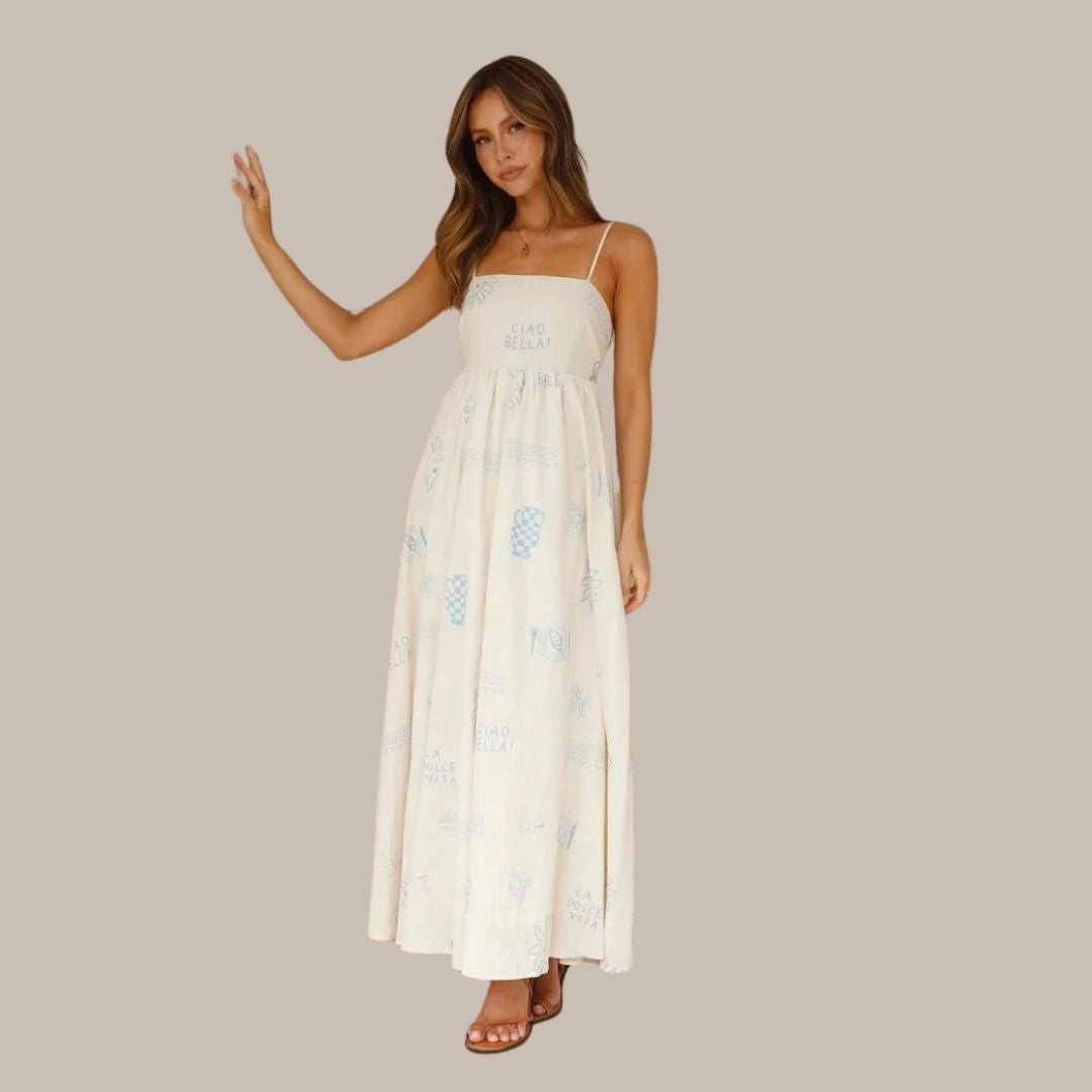 Zomerse maxi-jurk met delicate prints