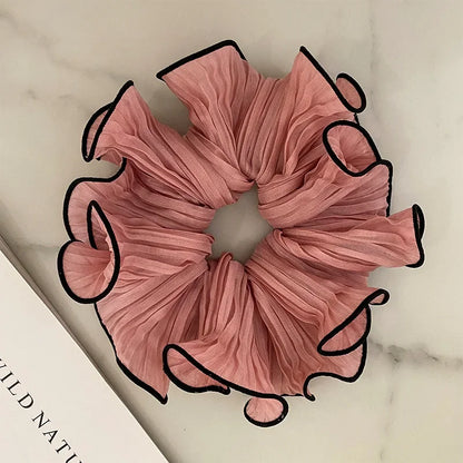 Gevouwen chiffon haarbanden met contrasterende rand