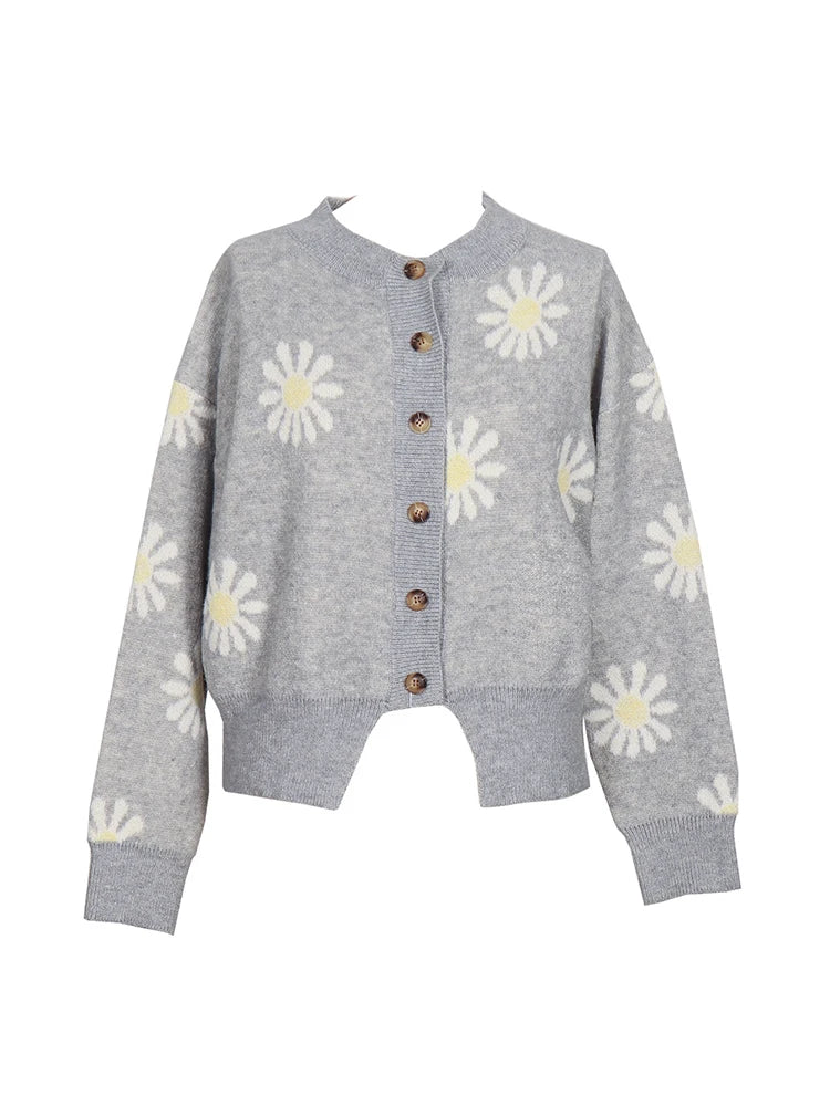 Warme sweater met bloemenpatroon voor dames