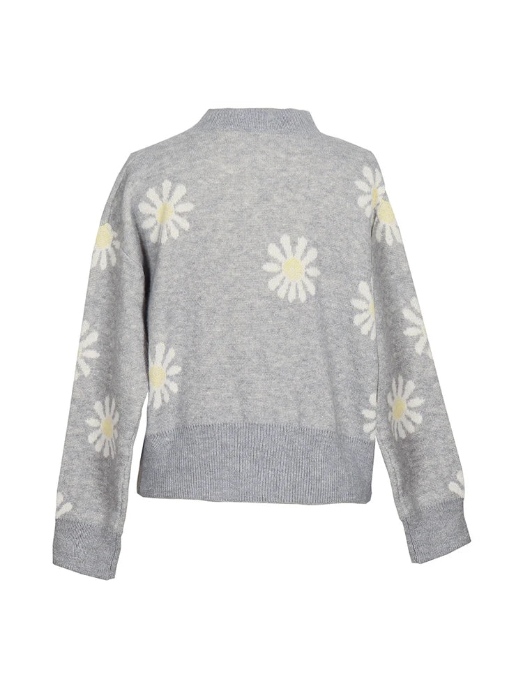 Warme sweater met bloemenpatroon voor dames