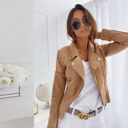 Suède Vintage Effen Kleur Jasje