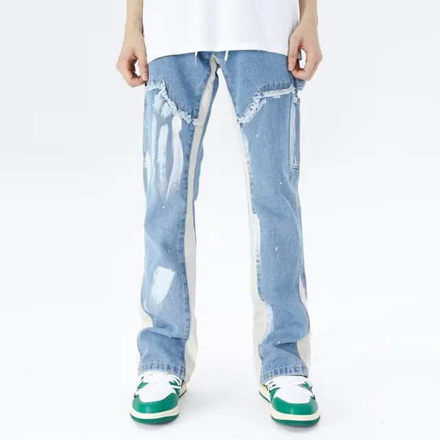 Denim broek met trekkoorden