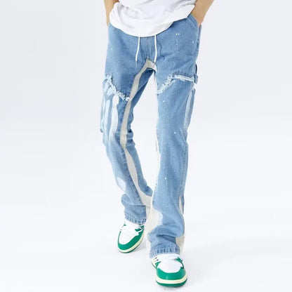 Denim broek met trekkoorden