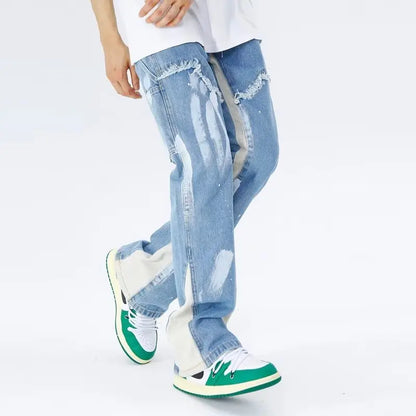 Denim broek met trekkoorden