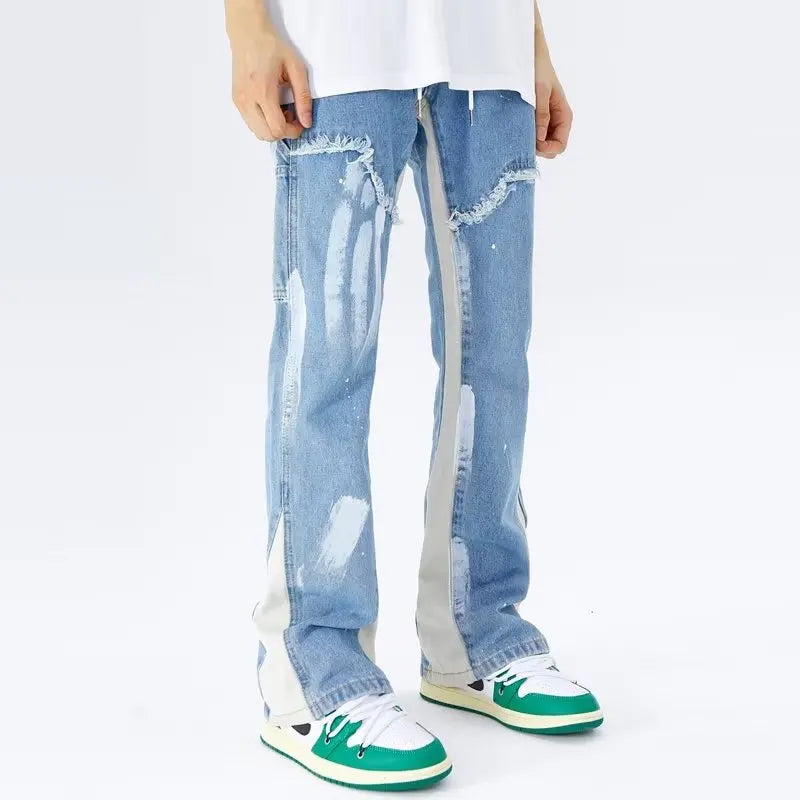 Denim broek met trekkoorden